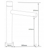 Mexen Elba One батерия за мивка висока, графит - 74111-66