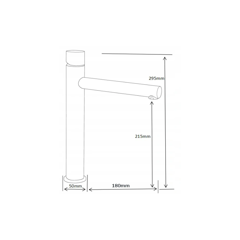 Mexen Elba One висока смесителна батерия за мивка, черна - 74111-70