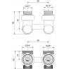 Mexen двутръбен радиаторен вентил DN50, ъглов 1/2"x3/4", никел  - W911-012-01
