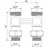 Mexen двутръбен радиаторен вентил DN50, прав 1/2"x3/4", никел  - W912-012-01