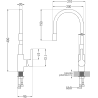Mexen Flex кухненски смесител, хром/черен - 670900-07
