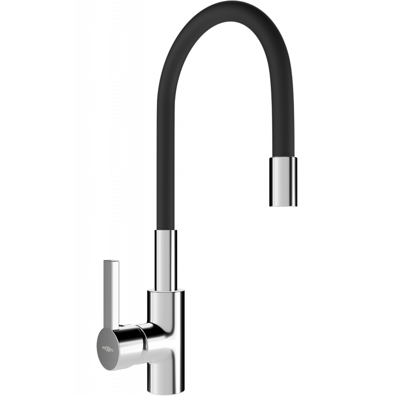 Mexen Flex смесител за кухня, хром/черен - 670900-07