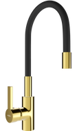 Mexen Flex кухненски смесител, златен/черен - 670900-57