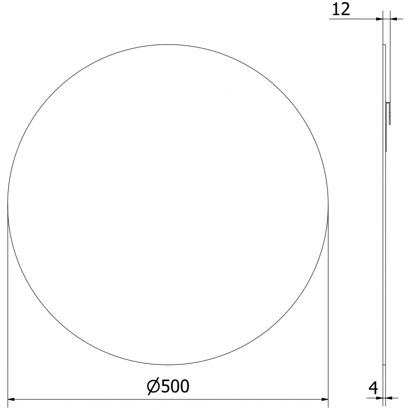 Mexen Alto кръгло огледало за баня 50 см - 9853-050-050-000-00