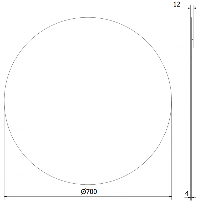 Mexen Alto банско огледало кръгло 70 см - 9853-070-070-000-00