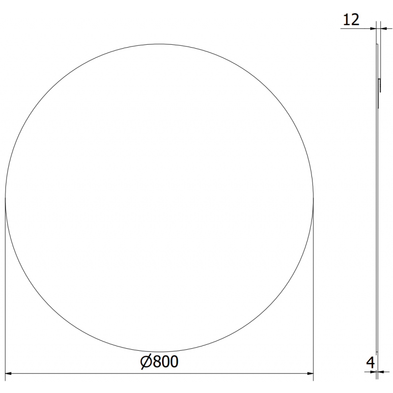 Mexen Alto кръгло банено огледало 80 см - 9853-080-080-000-00
