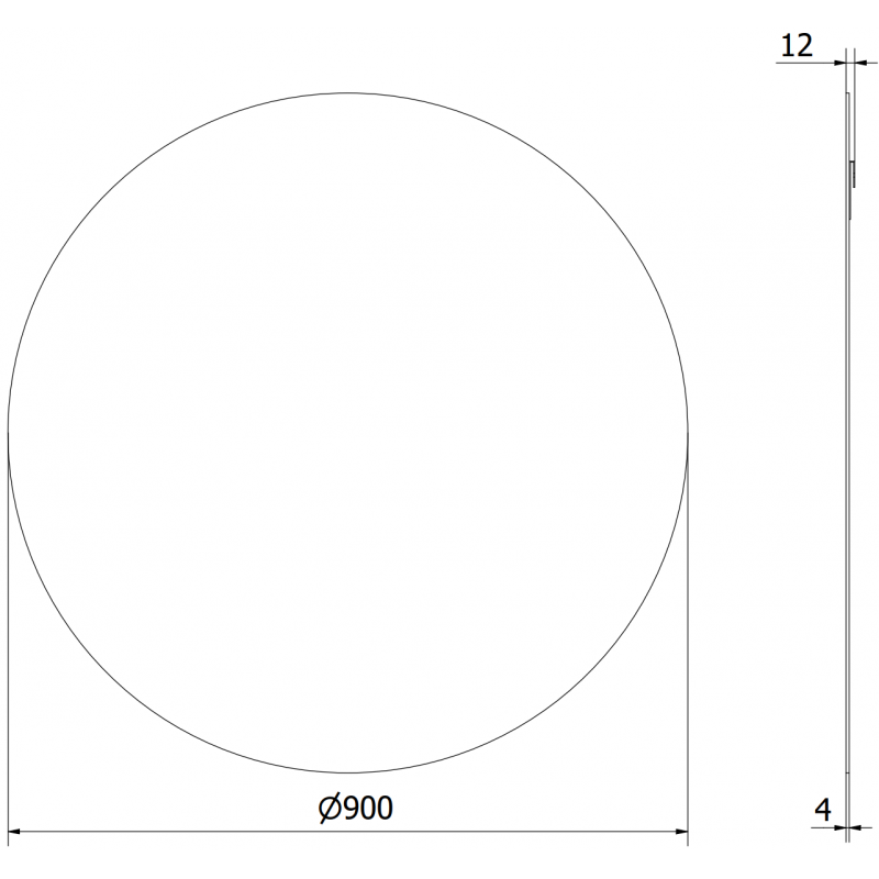 Mexen Alto кръгло лъскаво огледало за баня 90 см - 9853-090-090-000-00