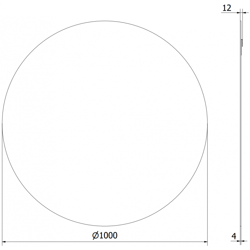 Mexen Alto кръгло огледало за баня 100 см - 9853-100-100-000-00