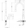 Mexen Flex кухненски смесител, хром/сив - 670900-06