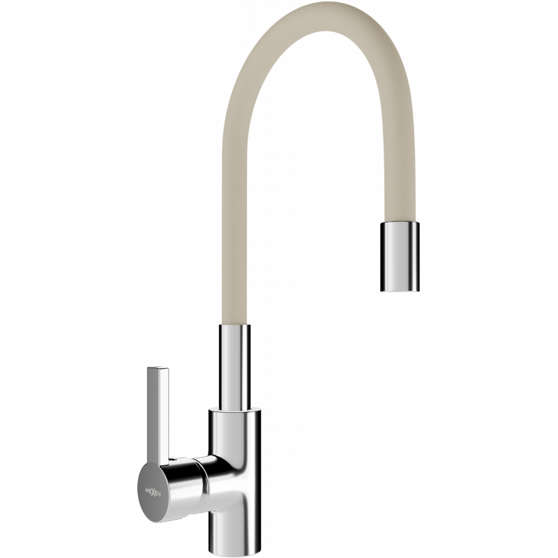 Mexen Flex кухненски смесител, хром/бежов - 670900-09