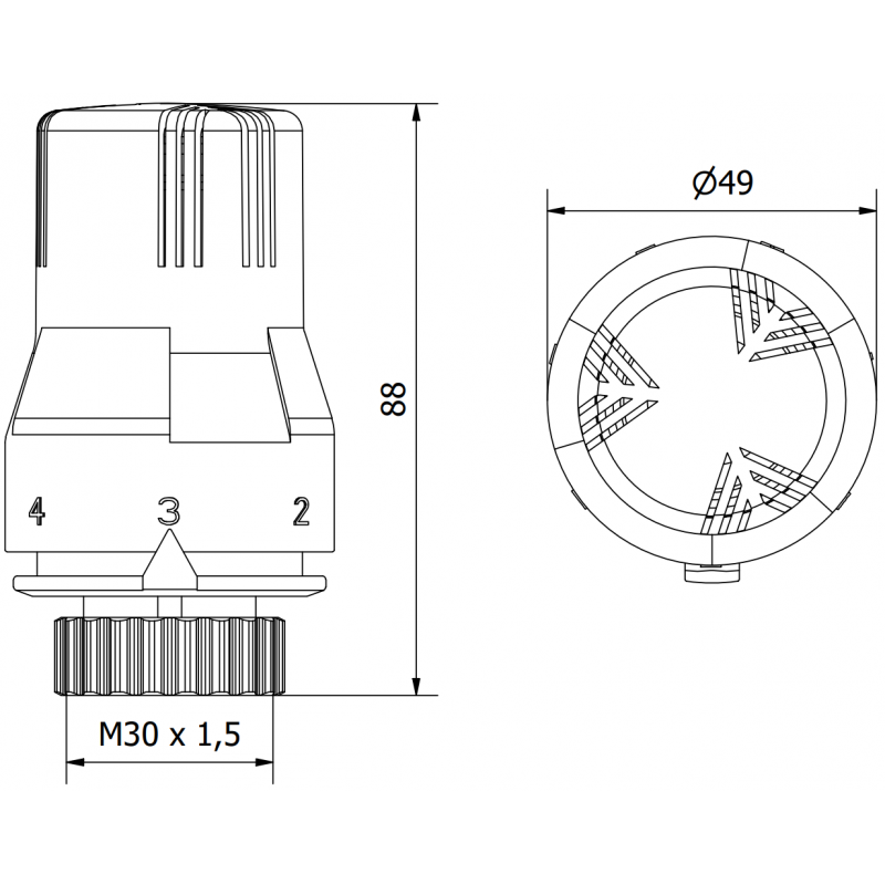 Mexen Uni-Term термостатична глава за радиатор, бяла - W908-002-20