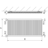 Mexen C11 плочков радиатор 600 x 1400 mm, странично свързване, 1307 W, черен - W411-060-140-70