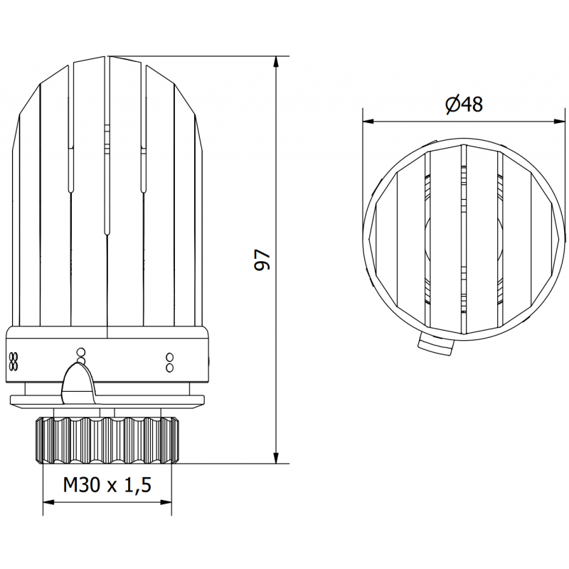 Mexen Uni-Term термостатна глава за радиатор, бяла - W908-003-20