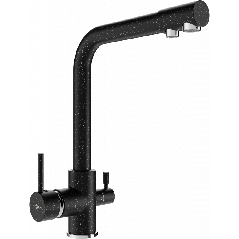 Mexen Duero кухненски смесител, черен с пръски - 671600-76