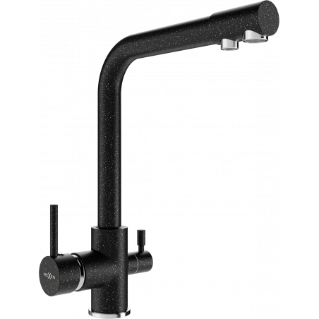 Mexen Duero кухненски смесител, черен с пръски - 671600-76