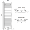Mexen Ares хромиран 1200 x 400 мм радиатор за баня, 349 W - W102-1200-400-00-01