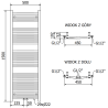 Mexen Ares радиатор за баня 1500 x 500 mm, 630 W, антрацит - W102-1500-500-00-66