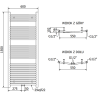Mexen Ares радиатор за баня 1500 x 600 мм, 733 W, антрацит - W102-1500-600-00-66