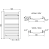 Mexen Helios баня радиатор 800 x 500 мм, 301 W, хром - W103-0800-500-00-01