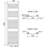 Mexen Helios радиатор за баня 1800 x 500 мм, 667 W, хром - W103-1800-500-00-01