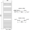 Mexen Helios радиатор за баня 1800 x 600 мм, 990 W, антрацит - W103-1800-600-00-66