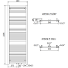 Mexen Hades радиатор за баня 1800 x 600 mm, 790 W, хром - W104-1800-600-00-01