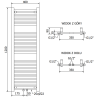 Mexen Mars отопление за баня 1200 x 400 mm, 346 W, хром - W110-1200-400-00-01