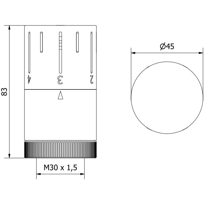 Mexen Uni-T термостатична глава за радиатор, златиста - W908-005-50