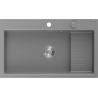 Mexen Omar кухненска мивка от гранит с 1 отделение 800 x 480 mm, сив, сифон хром - 6520801005-71