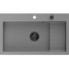Mexen Omar мивка от гранит с 1 камера 800 x 480 mm, сива, сифона черен - 6520801005-71-B