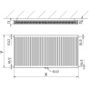 Mexen CC21 плаков радиатор 600 x 1800 мм, долно централно свързване, 2308 W, бял - W6C21-060-180-00