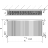 Mexen CC33 панелен радиатор 900 x 2200 мм, долно централно свързване, 7001 W, бял - W6C33-090-220-00