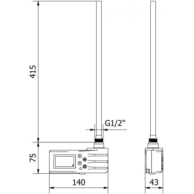 Mexen FA-J1229 електрически нагревател 450 W, бял - W959-0450-20
