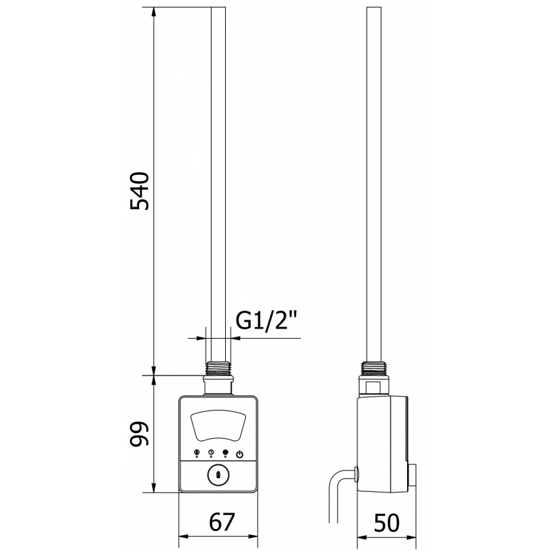 Mexen FA-BG8 електрически нагревател 600 W, черен - W957-0600-70