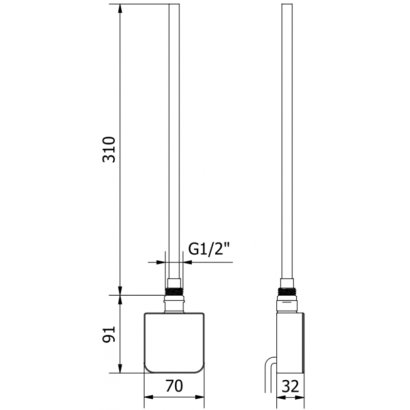 Mexen FA-05W електрически нагревател 300 W, бял - W958-0300-20