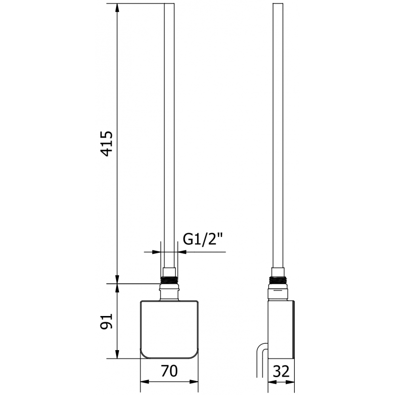 Mexen FA-05W електрически нагревател 450 W, черен - W958-0450-70