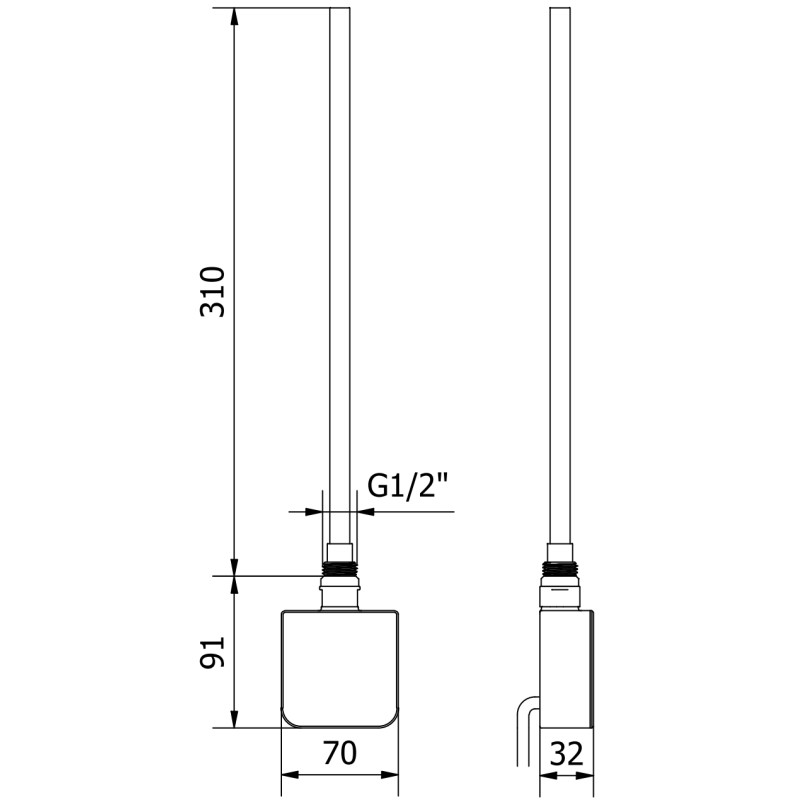 Mexen FA-05W електрическа нагревателна 300 W, черна - W958-0300-70