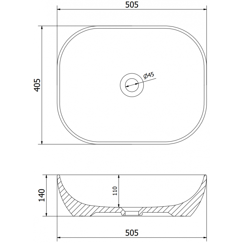 Mexen Rosa мивка за плот 50 x 40 см светло сива мат - 21095061