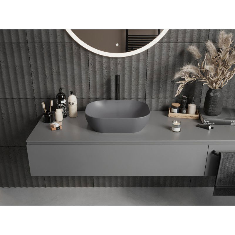 Mexen Rosa плот умивалник 50 x 40 см, тъмно сив мат - 21095071