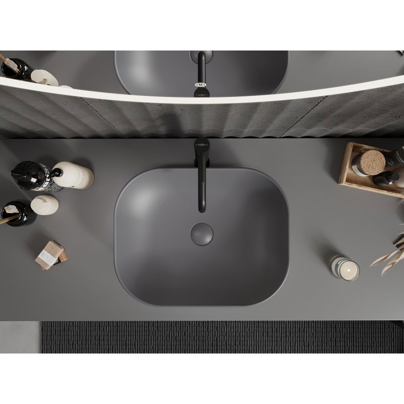 Mexen Rosa плот умивалник 50 x 40 см, тъмно сив мат - 21095071