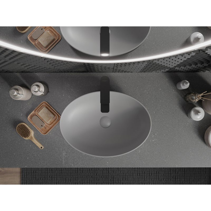 Mexen Cornelia умивалник за плот 50 x 37 см, светлосив мат - 21885061