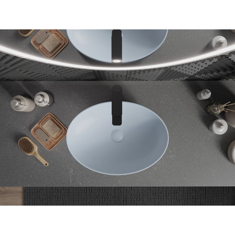 Mexen Cornelia мивка на плот 50 x 37 cm, сиво-син мат - 21885069