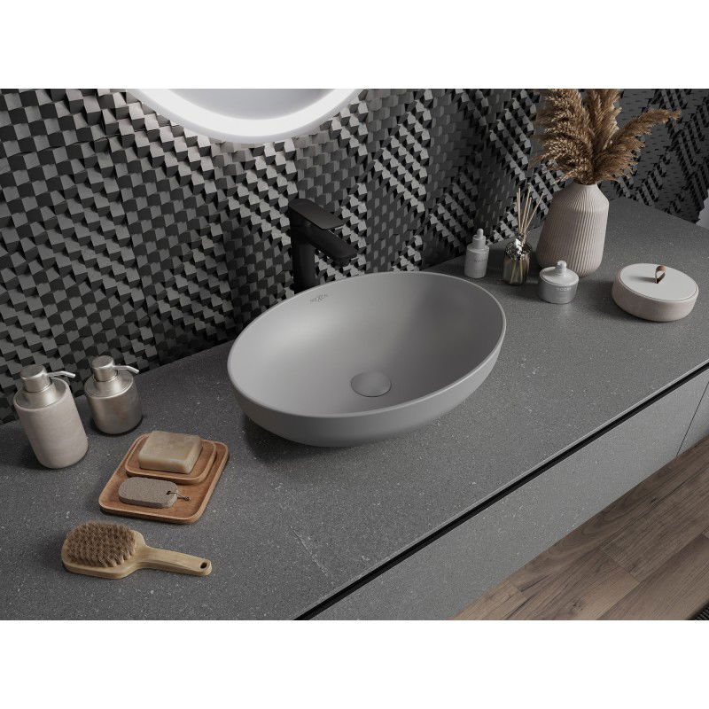 Mexen Cornelia умивалник за плот 50 x 37 см, светлосив мат - 21885061