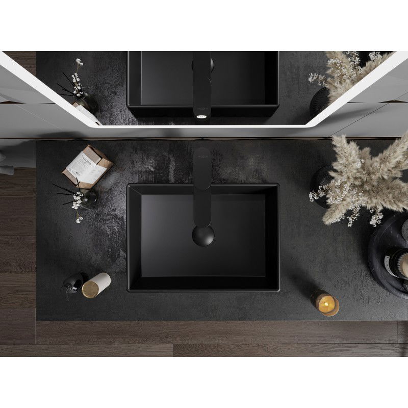 Mexen Goya умивалник над плот за плот 45 x 32 cm, черен мат - 22184585