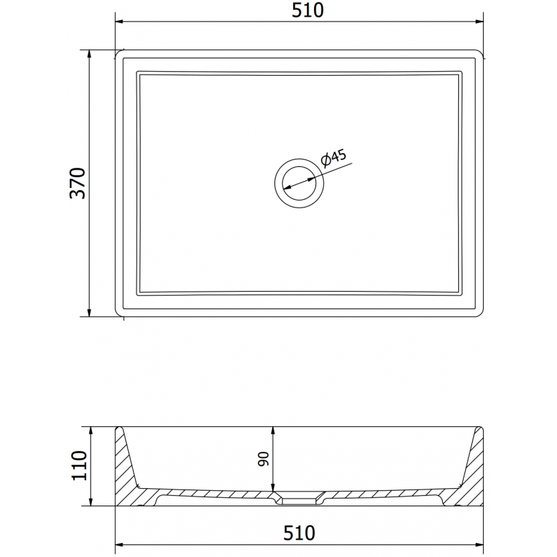 Mexen Goya умивалник за монтаж върху плот 51 x 37 cm, бял - 22185000