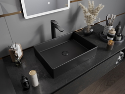 Mexen Goya мивка за плот, 51 x 37 см, матово черно - 22185085