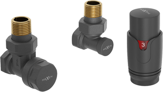 Mexen G00 комплект термостатичен ъглов, антрацит - W901-900-66