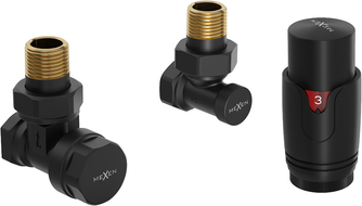 Mexen G00 ъглов термостатичен комплект, черен - W901-900-70