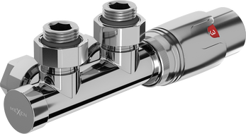 Mexen G00 термостатичен ъглов комплект, Duplex, DN50, хром - W907-900-01