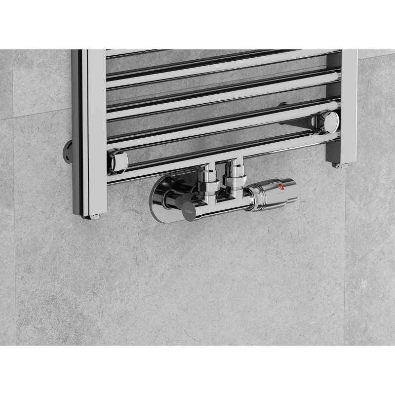 Mexen G00 клапанен термостатичен комплект под ъгъл, Duplex, DN50, хром - W907-900-01
